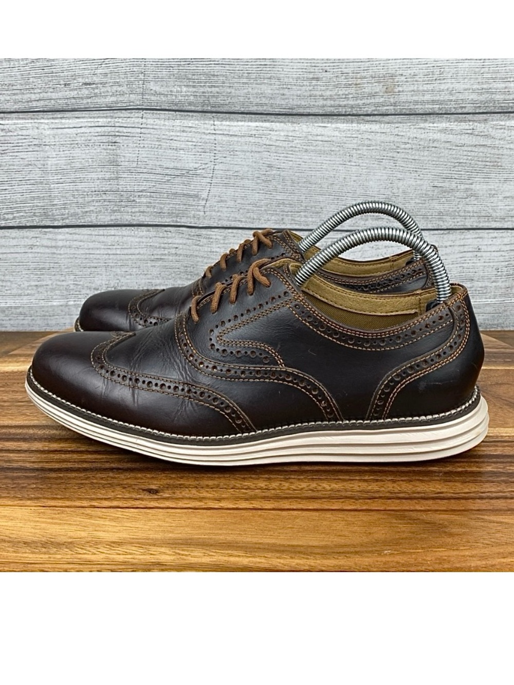 Cole Haan OriginalGrand Wingtip Oxford Dark Brown Ivory Shoe C23427 Men’s Size 8